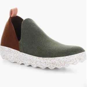 Asportuguesas Eco-friendly Footwear Wool Slip On Shoe Flat Grey/Burgundy 39